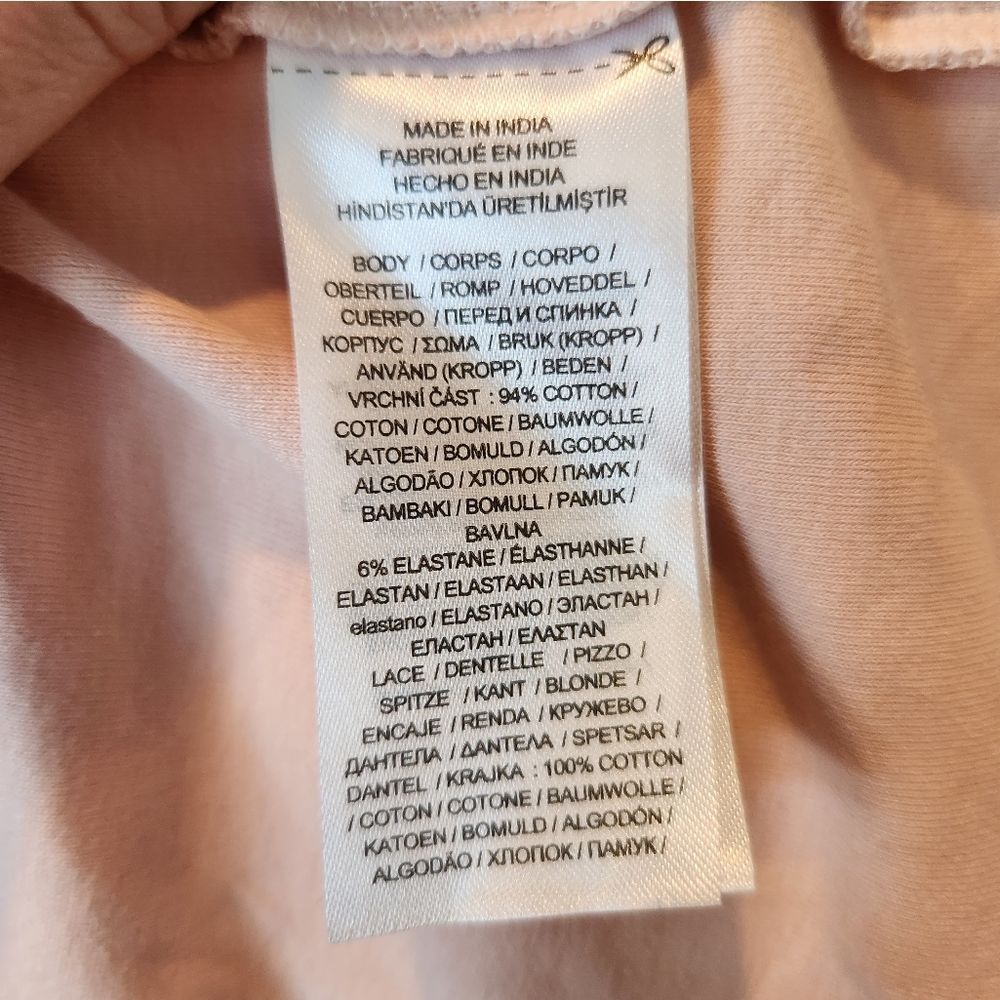 Ralph Lauren 3/4 sleeve Lace trim Henley pale pink - Picture 6 of 6